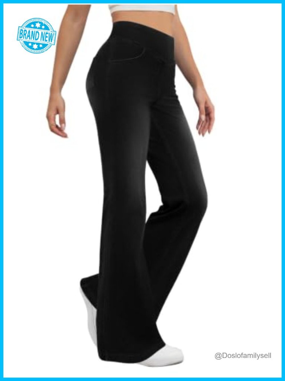 Women's Bootcut Pull On Stretchy Jeans High Rise Flare Leg 4 Pockets